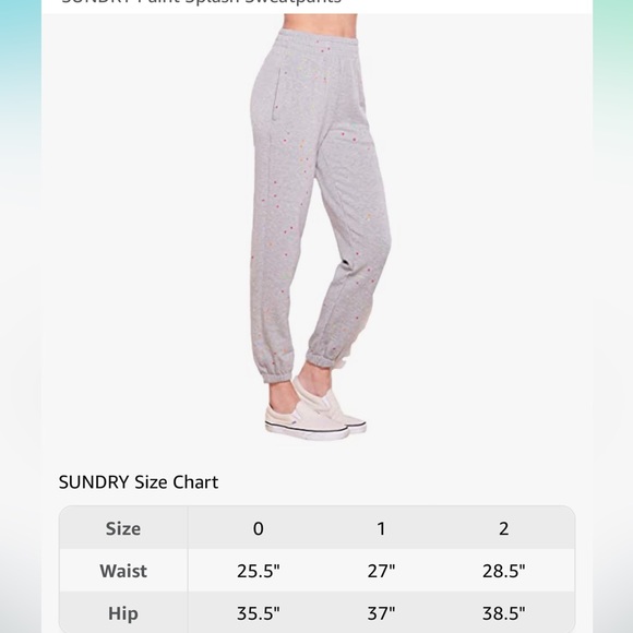 🩷🤍🩵💛NWT Sundry Sweatpants - Grey Splatter Paint- size 1 - Picture 3 of 5
